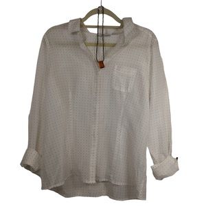 NWT Halogen Lightweight Button Up Shirt Size Large